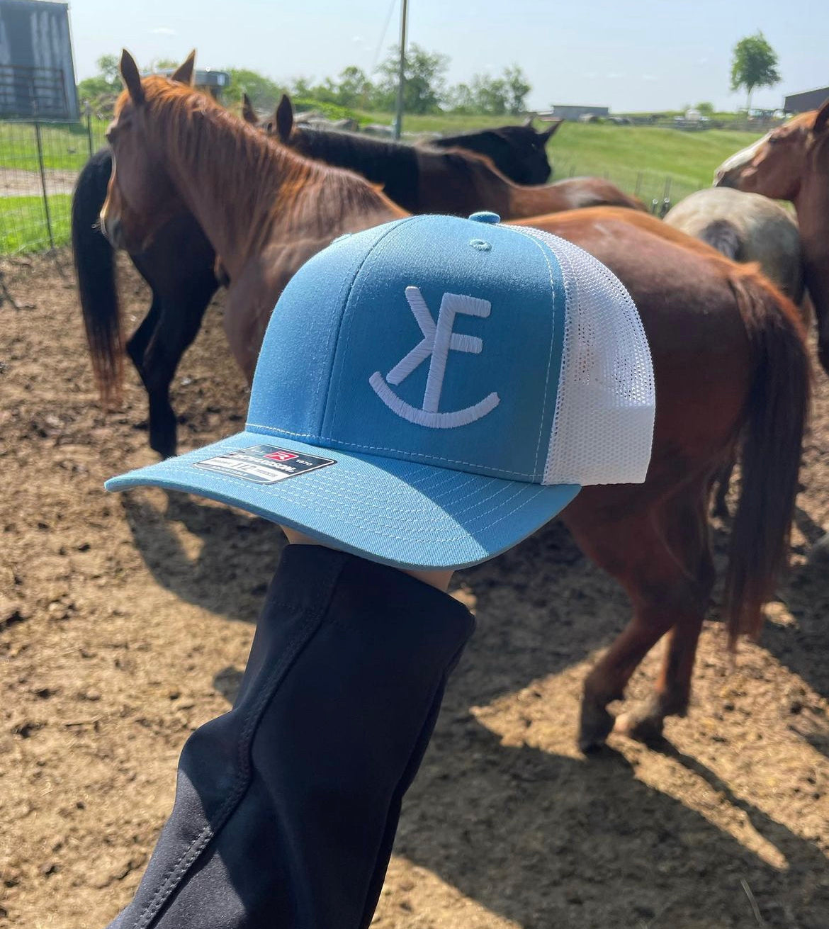 Soft Blue/White Brand Cap