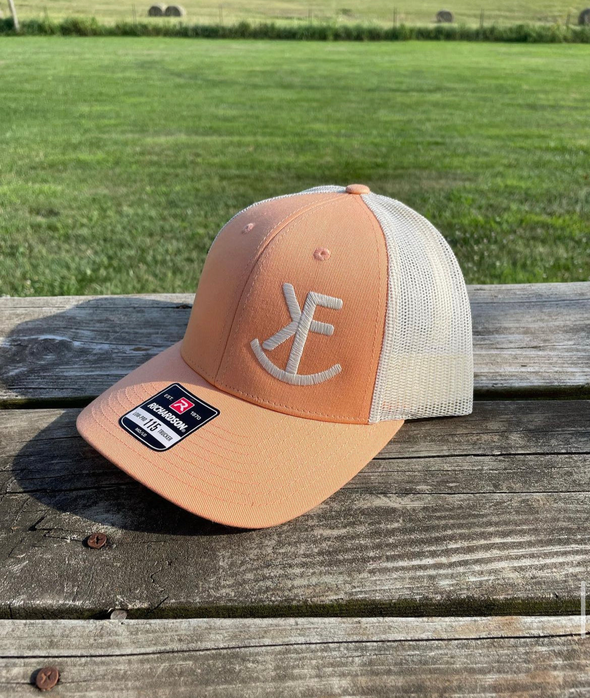 Peach/White Brand Cap