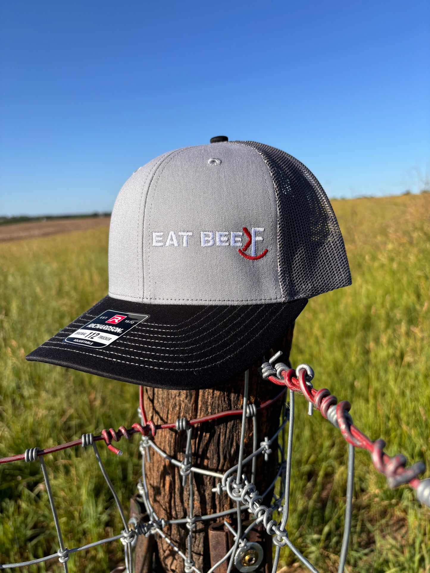 Gray/Black EAT BEEF Cap